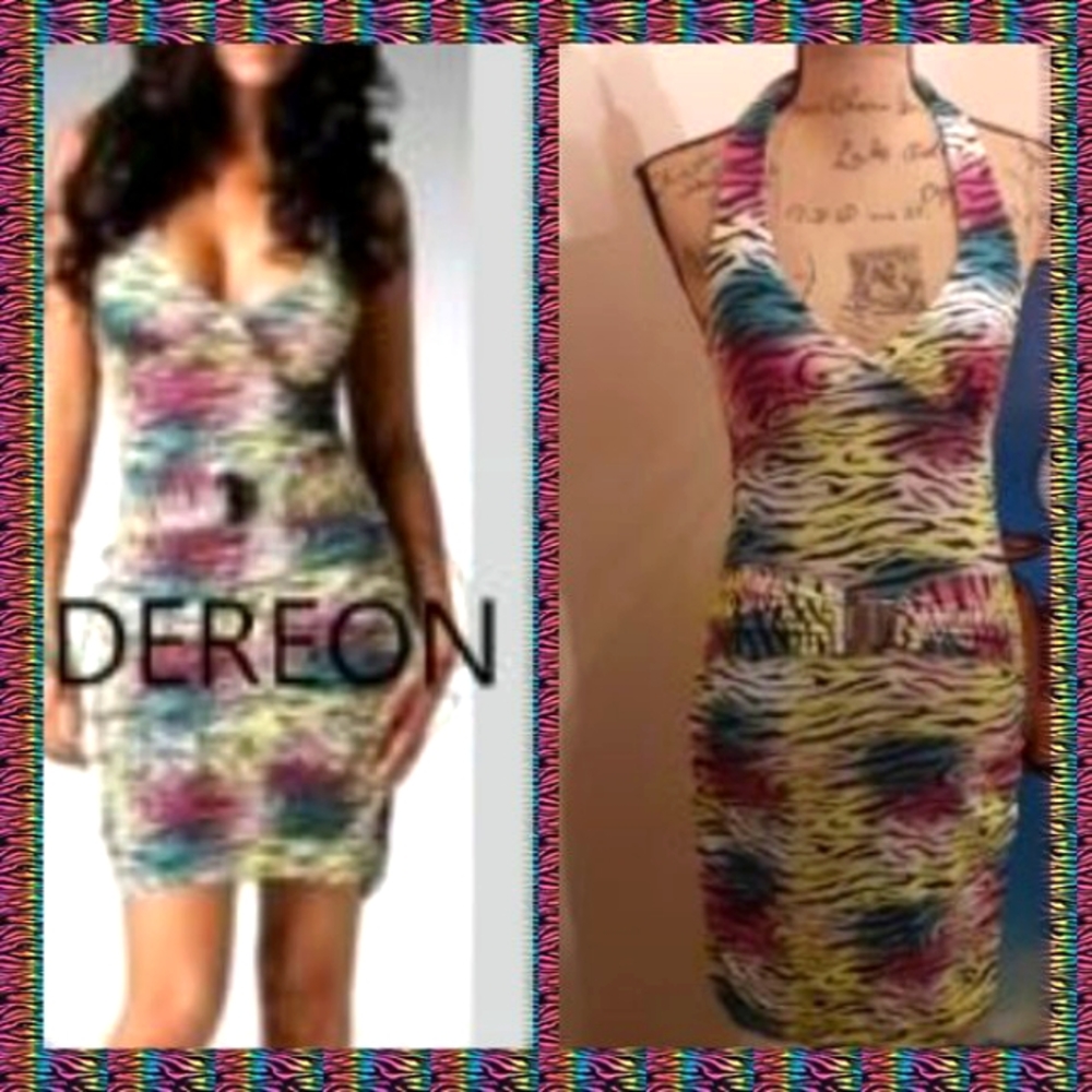 90's Dereon Rainbow Zebra Safari Dress